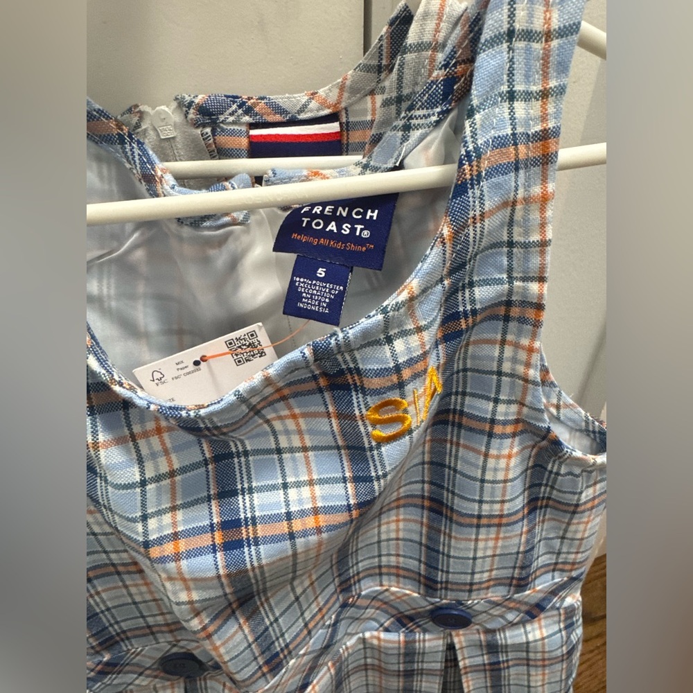 S/A French Toast Blue and Orange Plaid Dress (2 dresses included)